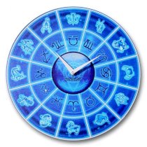 Crysto Zodiac Sign Wall Clock Blue CR726DE43JRCINDFUR