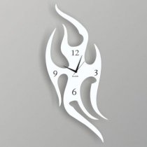 Klok Flame Abstract Wall Clock White KL593DE43AHOINDFUR