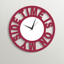 Timezone Time Is On My Side Wall Clock Maroon And White TI430DE67YBWINDFUR