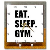 DC_180409_1 InspirationzStore Eat Sleep series - Eat Sleep Gym - text gift for exercise and keep fit fitness enthusiast - Desk Clocks - 6x6 Desk Clock