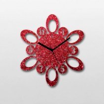 Crysto Glitter Atomic Number Wall Clock Red CR726DE21NFAINDFUR