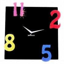 Crysto Black Square Dial Wall Clock CR726DE69AMOINDFUR