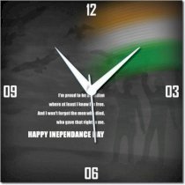  WebPlaza Happy Independence Day Analog Wall Clock (Multicolor) 