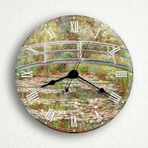Bridge Over a Pond of Water Lilies Monet 6" Silent Wall Clock (Includes Desk/Table Stand)