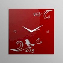 Pyramid Clocks Abstract Swirl Bird Red Wall Clock