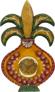 eCraftIndia Papier-Mache Kalash Analog Wall Clock