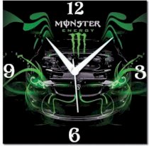 WebPlaza Monster Car Analog Wall Clock (Green) 