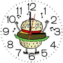  Ellicon B175 Funny Burger Cartoon Analog Wall Clock (White) 