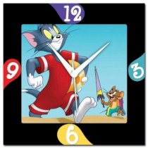  WebPlaza Tom And Jerry Analog Wall Clock (Multicolor) 