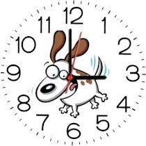 Ellicon B131 Funny Dog Cartoon Analog Wall Clock (White) 