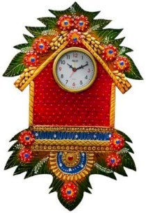 eCraftIndia Papier-Mache Hut Design Analog Wall Clock