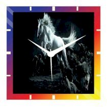 Moneysaver Horse and Wolves Analog Wall Clock (Multicolor) 