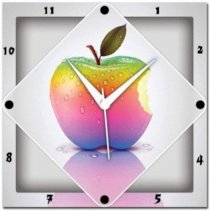  WebPlaza Colorful Apple Analog Wall Clock (Multicolor) 