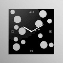 Pyramid Clocks Polka Spread In Square Black Wall Clock