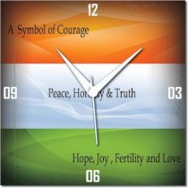  WebPlaza Indian Flag Color Meaning Republic Day Analog Wall Clock (Multicolor) 