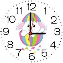  Ellicon B156 Easter Cute White Bunny Analog Wall Clock (White) 