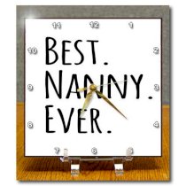  3dRose dc_151531_1 Best Nanny Ever Gifts for Nannies Aupairs Or Grandmas Nicknamed Nanny Au Pair Gifts Desk Clock, 6 by 6-Inch by 3dRose