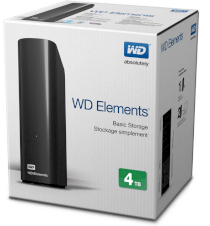 Western Digital Elements 4TB USB 3.0 3.5" External Hard Drive Black (WDBWLG0040HBK-NESN)