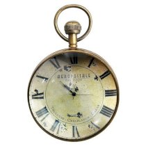 Eye of Time - Library Desk Clock - Features Compass and Clock in Bronze Casing with Magnified Glass - Authentic Models SC052