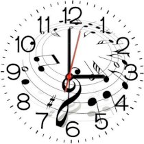 Ellicon B214 Music Notes Analog Wall Clock (White) 