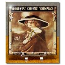 3dRose dc_171004_1 No One Else Can Take Your Place Pretty Woman in a Large Hat Desk Clock, 6 by 6-Inch