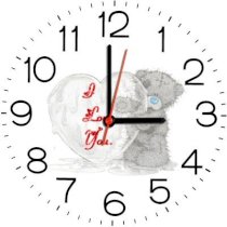  Ellicon B88 I Love You Teddy Analog Wall Clock (White) 