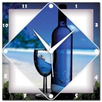  WebPlaza Wine And Glass Analog Wall Clock (Multicolor) 