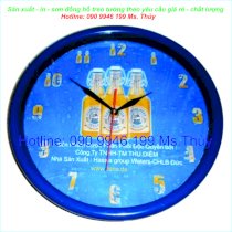 Đồng hồ treo tường in logo Phú Mỹ DHTT-PM33