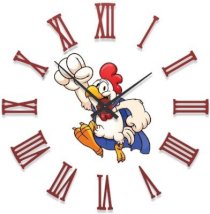 Ellicon B11 Chicken Cartoon Analog Wall Clock (White) 