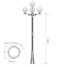 Cột đèn sân vườn PINE CH07-4 Hoa Sen