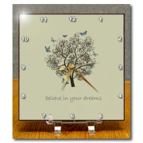 DC_179153_1 PS Animals - Butterfly Tree Believe in Your Dreams - Desk Clocks - 6x6 Desk Clock