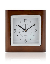 Mahogany Finish Wooden Square Desktop Clock