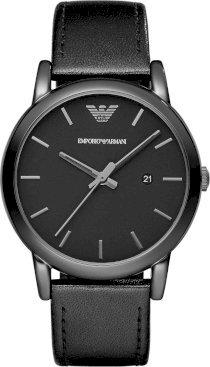     Emporio Armani Men's Black Leather Strap Watch 41mm 64114
