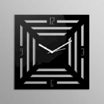 Pyramid Clocks Consquare Flat Numbers Black Wall Clock