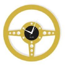Klok Steering Wheel Wall Clock Golden