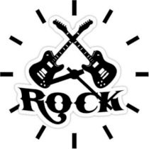  Ellicon 38 Guitar Rock Analog Wall Clock (White) 