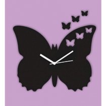 Fab Time Black Butterfly Wall Clock FA116DE94THXINDFUR