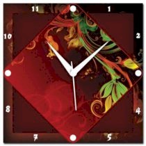 WebPlaza Red Abstract Analog Wall Clock (Multicolor) 