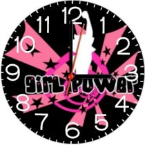 Ellicon 292 Girl Power Analog Wall Clock (White) 