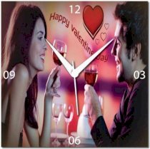  WebPlaza Couple In Romance Valentine Love Analog Wall Clock (Multicolor) 