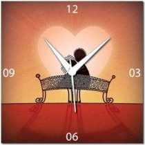  WebPlaza Loving Couple Valentine Analog Wall Clock (Multicolor) 