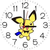  Ellicon B101 Little Pikachu Cartoon Analog Wall Clock (White) 