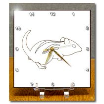 CherylsArt Wild Animals Chipmunk - Chipmunk Outline Art Drawing - Desk Clocks - 6x6 Desk Clock