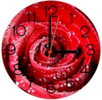  Ellicon 314 Water Drop On Red Rose Analog Wall Clock (White) 