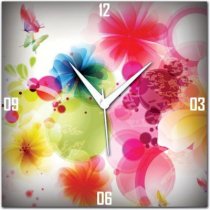  WebPlaza Abstract Colorful Art Analog Wall Clock (Multicolor) 