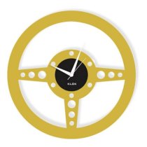 Klok Steering Wheel Wall Clock Golden KL593DE18AININDFUR