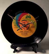 Record Clock - Recycled Neil Diamond 7" Record - Song: Sweet Caroline