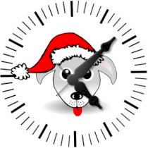 Ellicon 35 Santa Hat Dog Analog Wall Clock (White) 