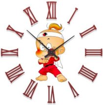  Ellicon B38 Karate Boy Cartoon Analog Wall Clock (White) 