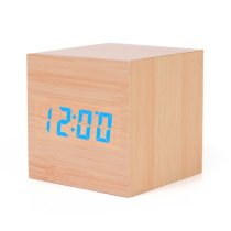Southern Seas Alarm Clock Wood Colour 6x6cm Home Office Desktop Bedside Blue Digital LED